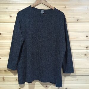 Clara Sun Woo Womens Sweater Large Gray Button Detail